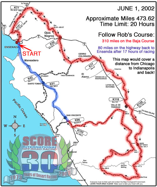Baja 500 Course Map